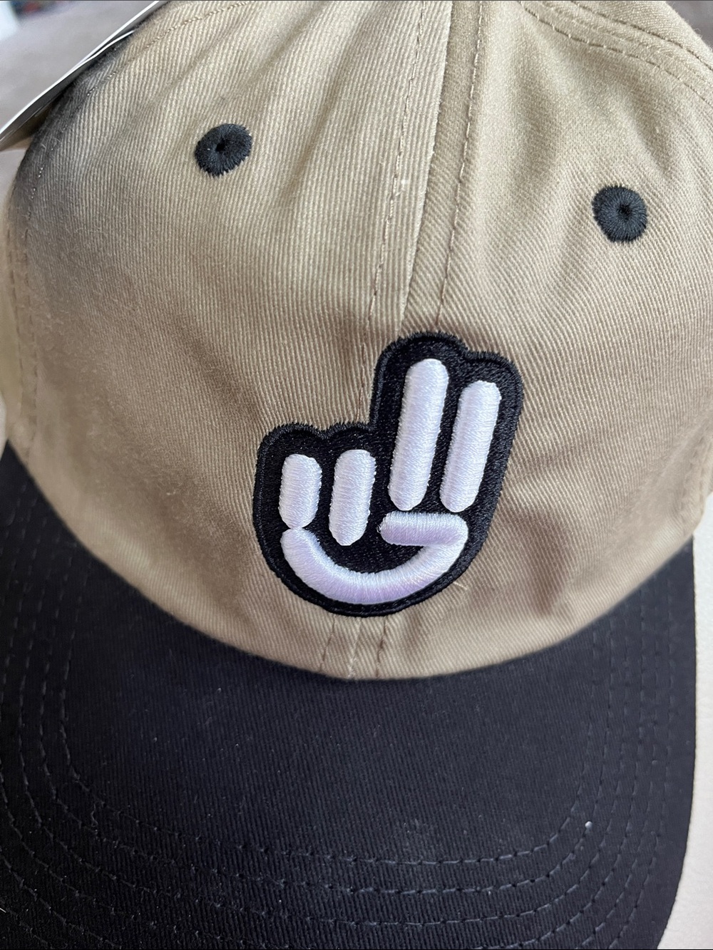 Jeep Two-Tone Tan and Black Baseball Cap - Wave Cotton Twill. New. Jeep